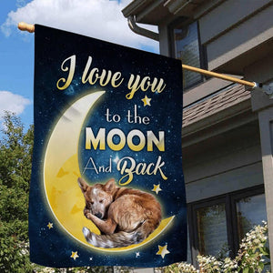 Heeler I Love You To The Moon And Back Garden Flag