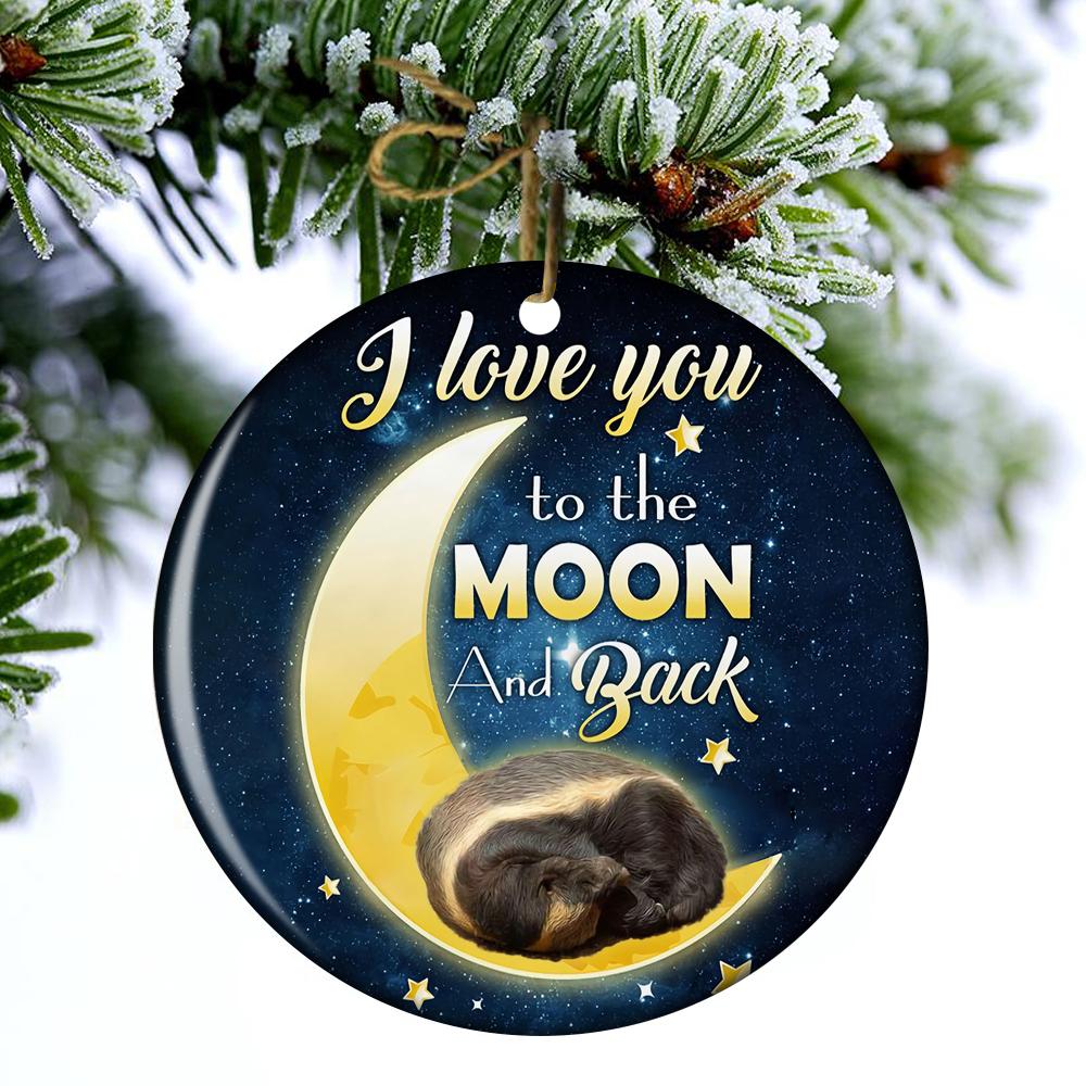 Honey Badger I Love You To The Moon And Back Porcelain/Ceramic Ornament