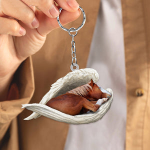 Horse Sleeping Angel Acrylic Keychain