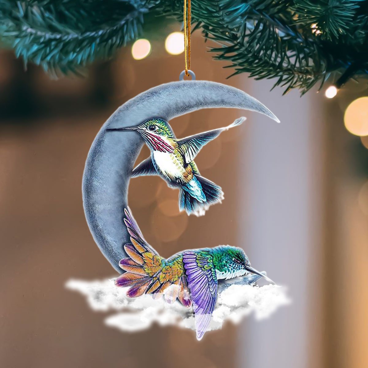 Humming Bird Blue Moon Hanging Ornament