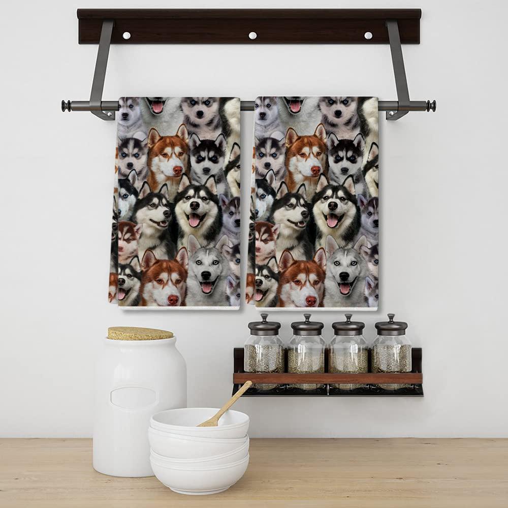 A Bunch Of Huskies Kitchen Towel