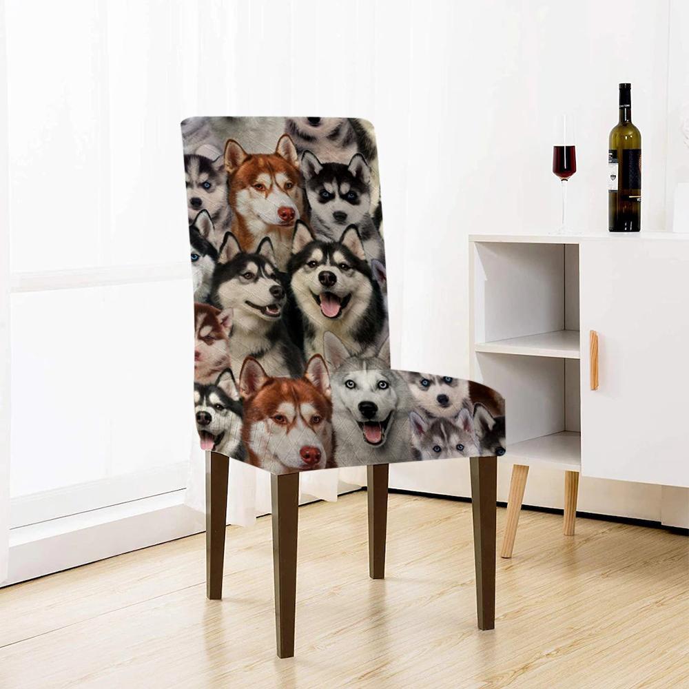 A Bunch Of Huskies Chair Cover/Great Gift Idea For Dog Lovers