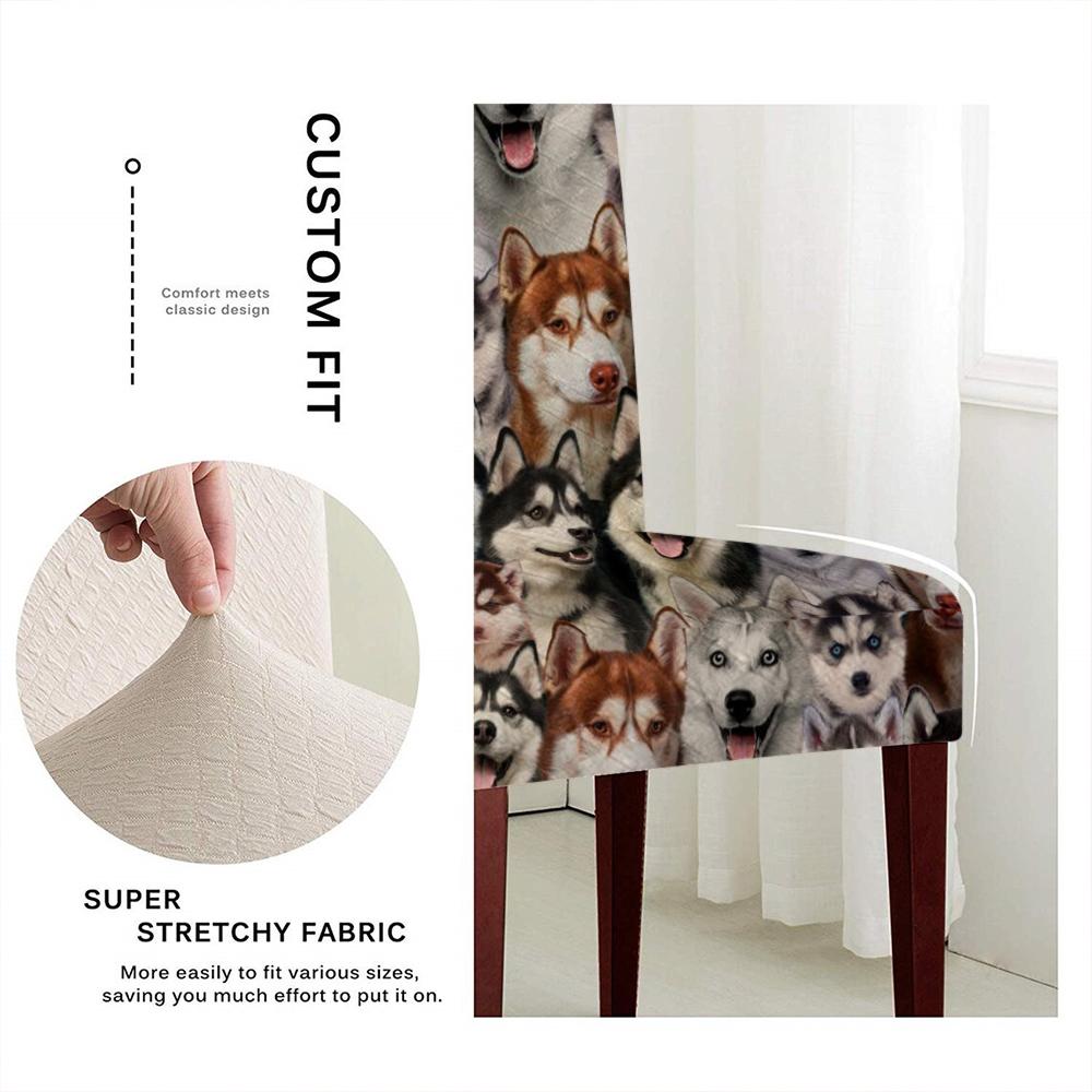 A Bunch Of Huskies Chair Cover/Great Gift Idea For Dog Lovers