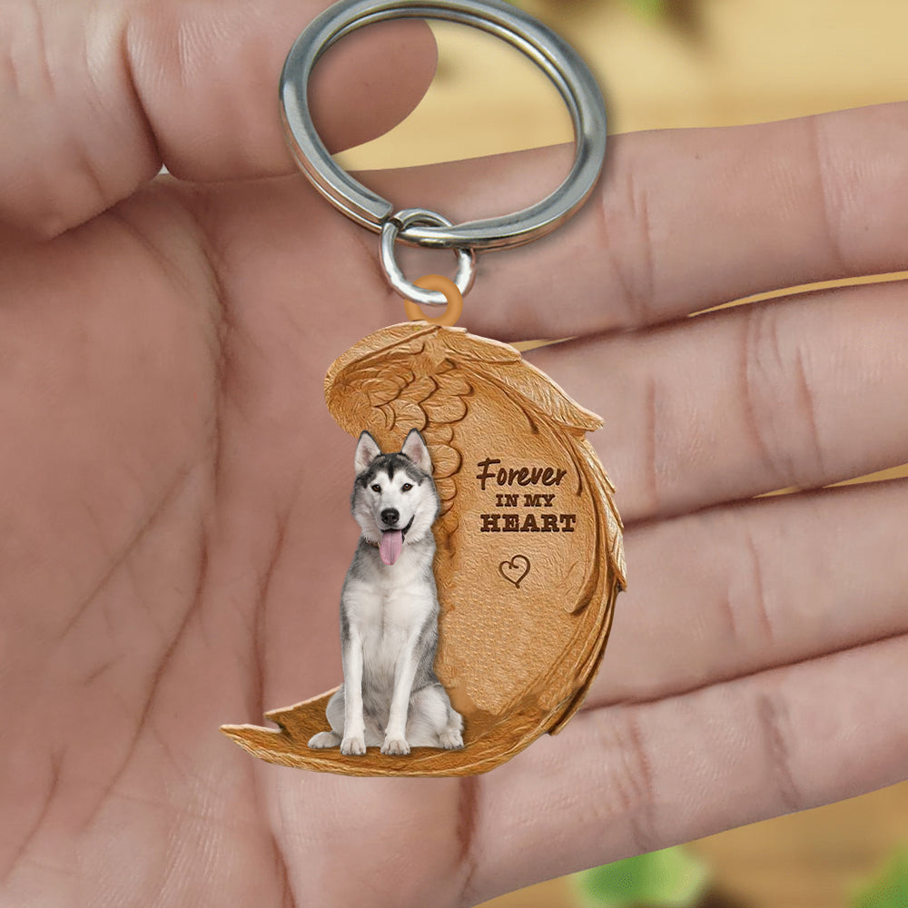 Husky In My Heart Flat Acrylic Keychain