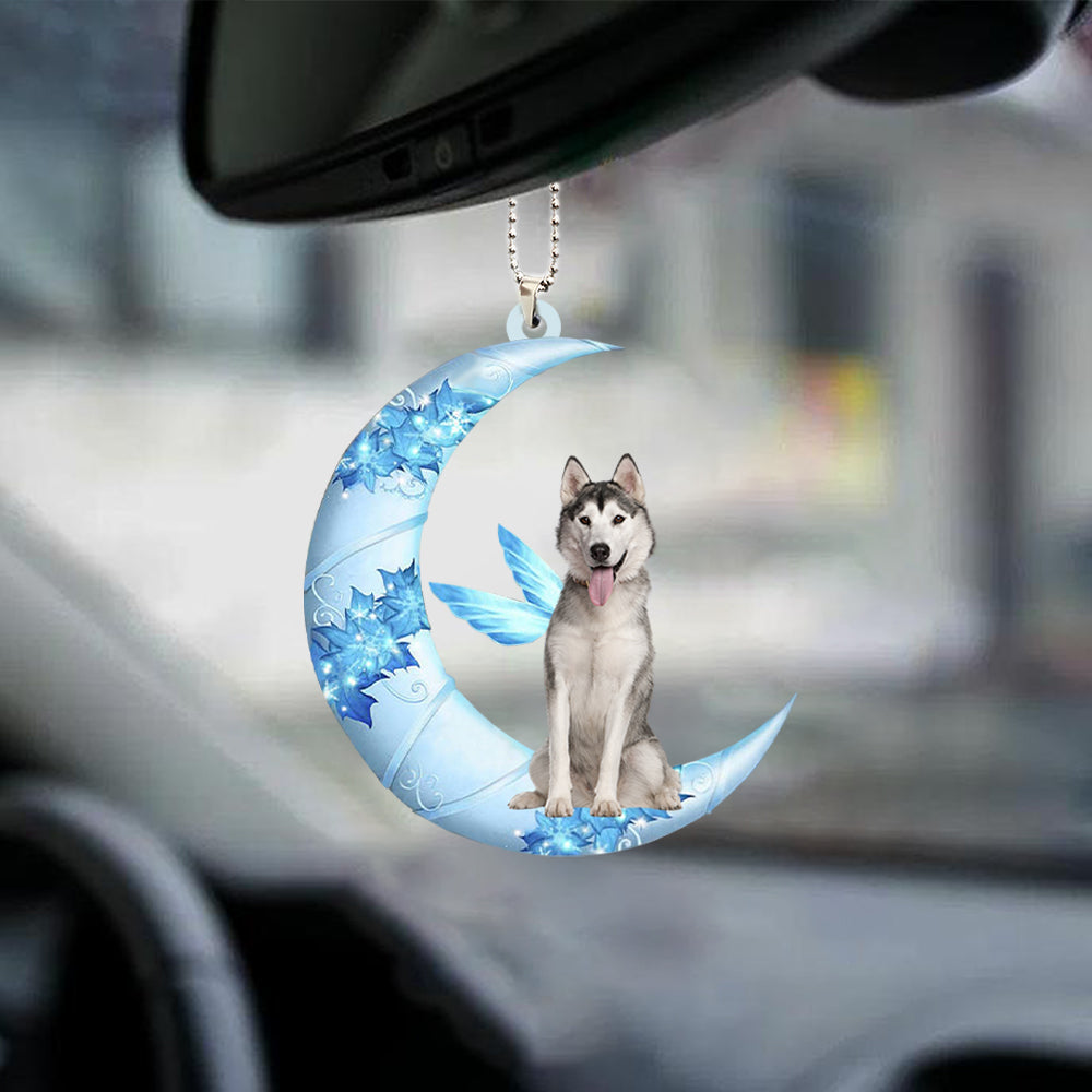 Husky Angel From The Moon Car Hanging Ornament