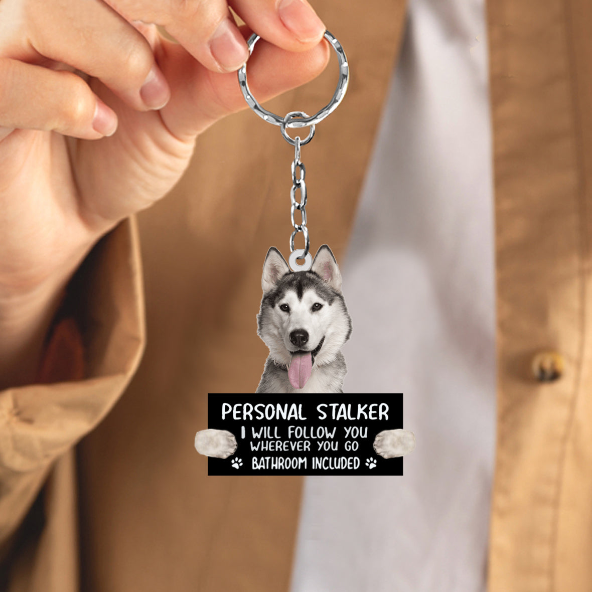 Husky02 Personal Stalker Acrylic Keychain