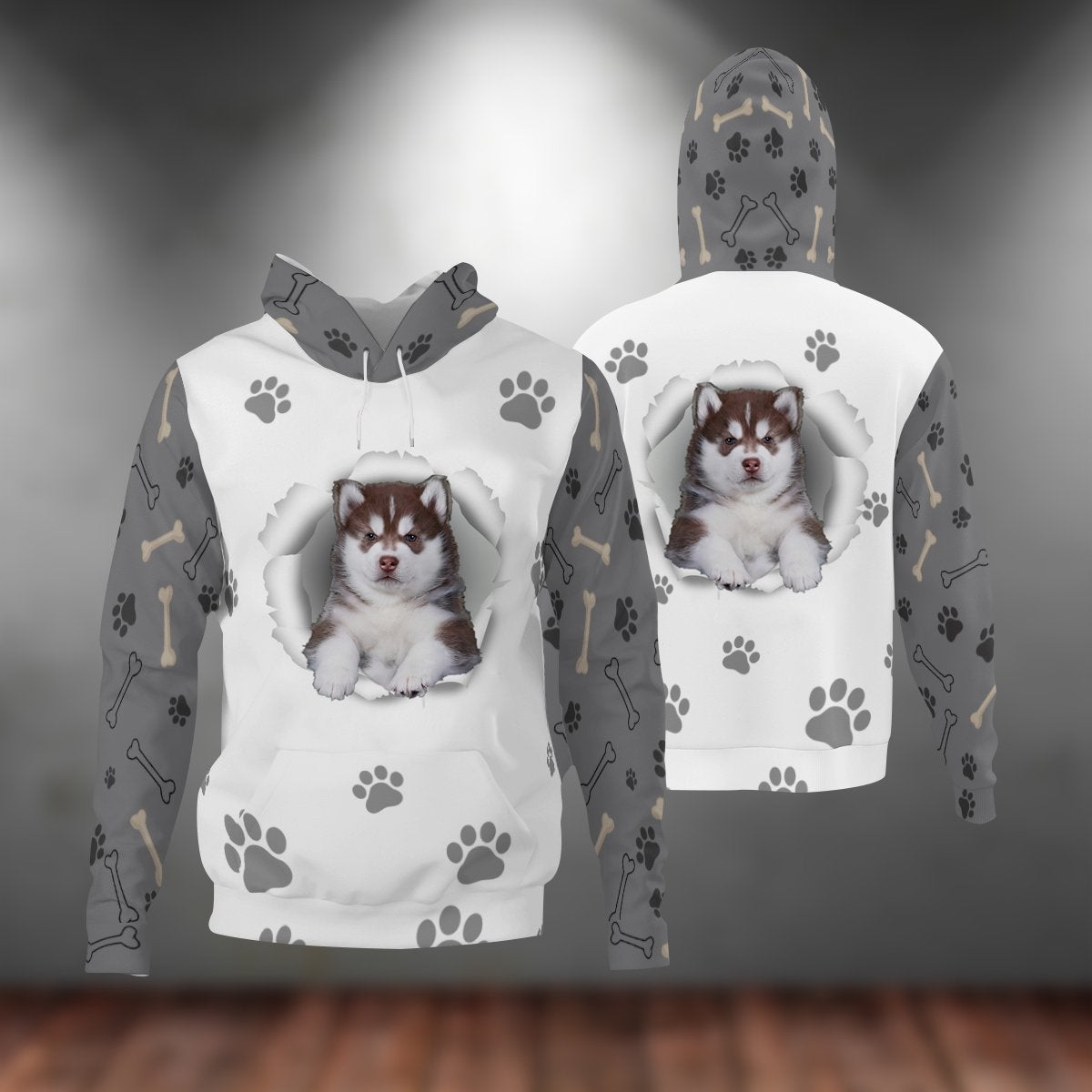 Husky 2-Paw Dog Unisex Hoodie