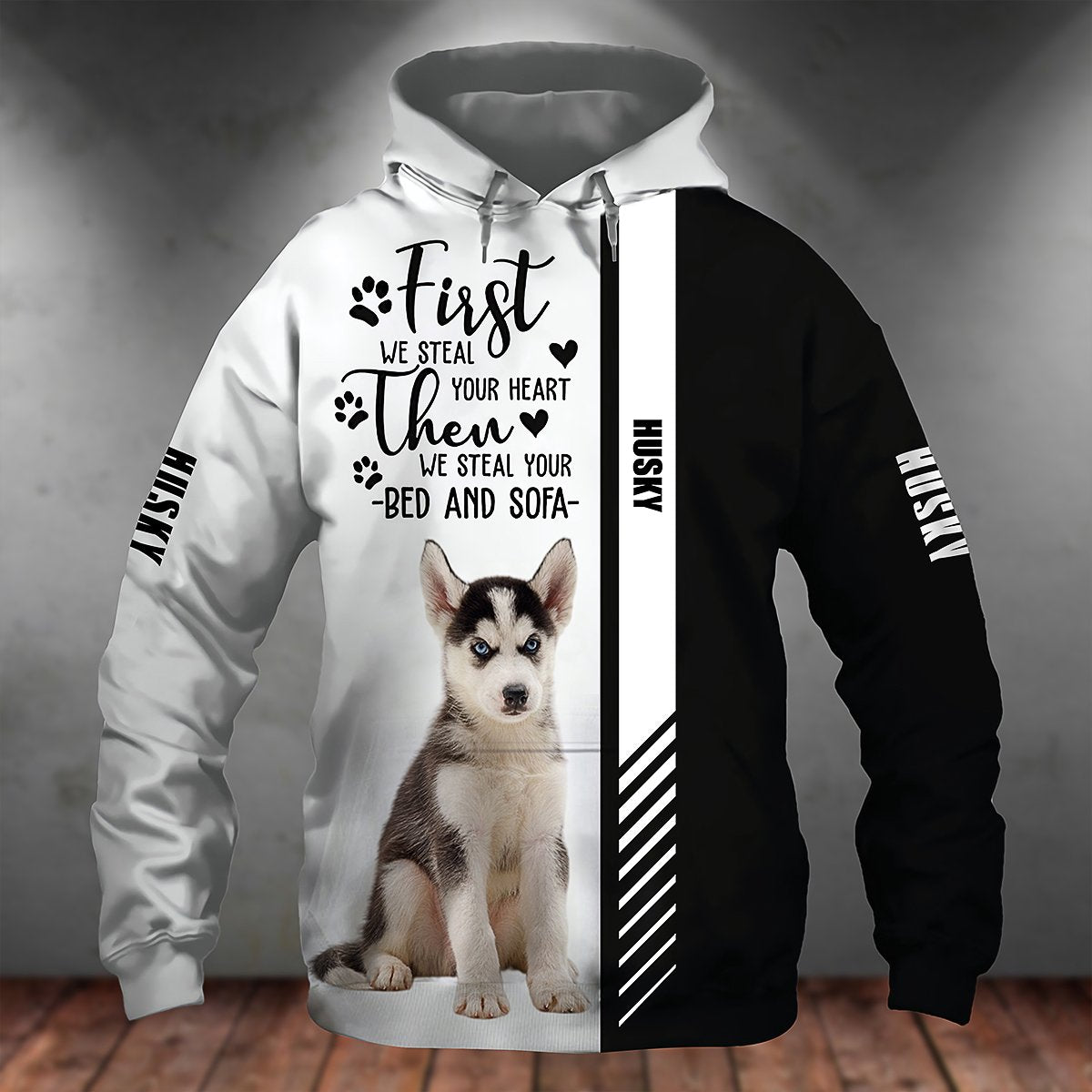 Husky 2-First We Steal Your Heart Unisex Hoodie