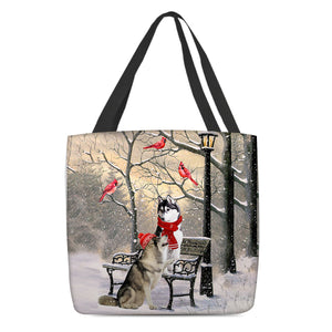 Husky Hello Christmas/Winter/New Year Tote Bag