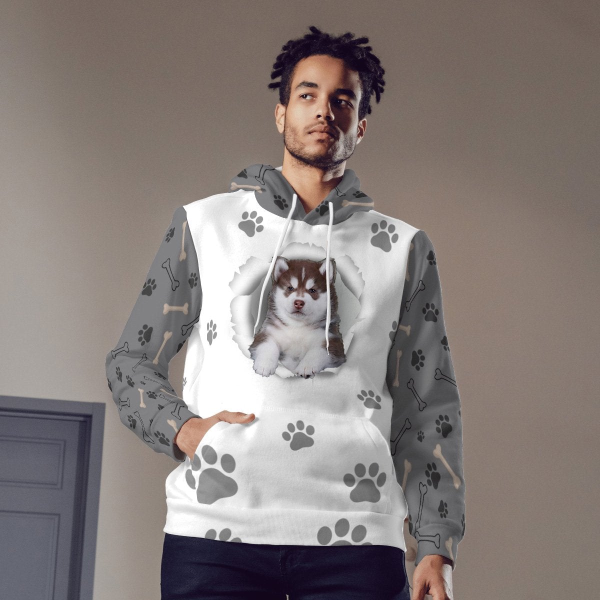Husky 2-Paw Dog Unisex Hoodie