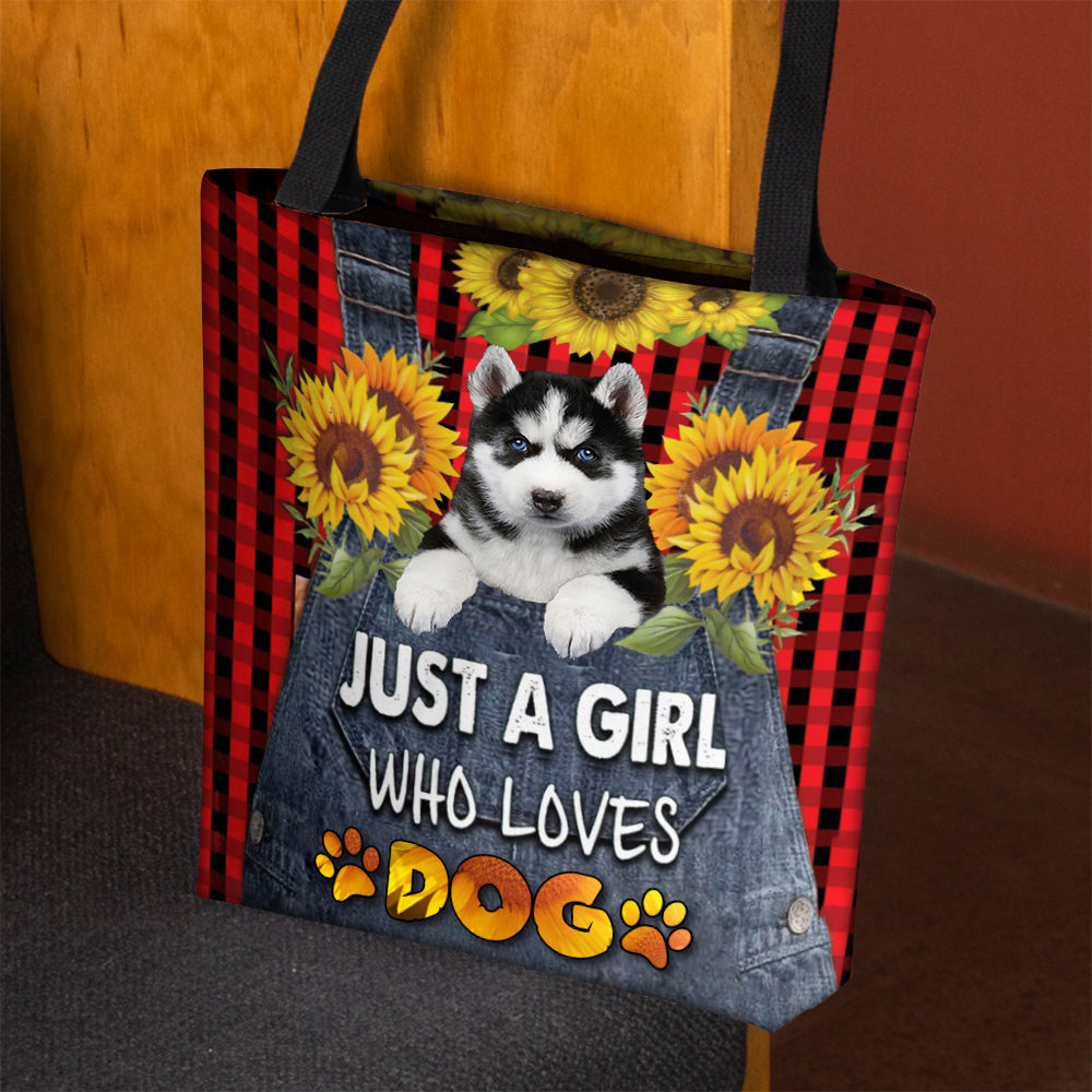 Husky-Just A Girl Who Loves Dog Tote Bag