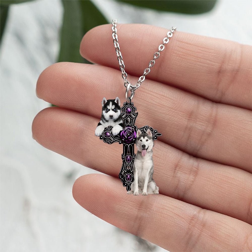 Husky Pray For God Stainless Steel Necklace