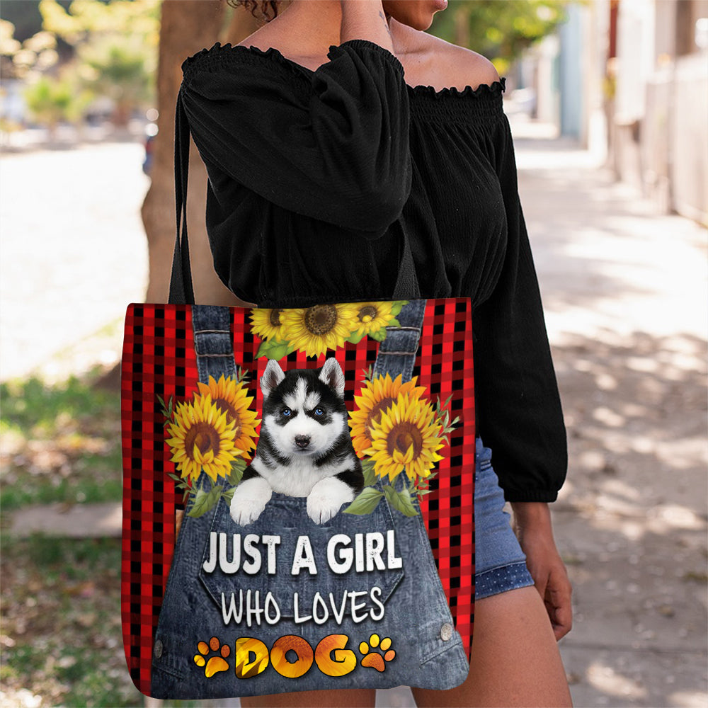 Husky-Just A Girl Who Loves Dog Tote Bag