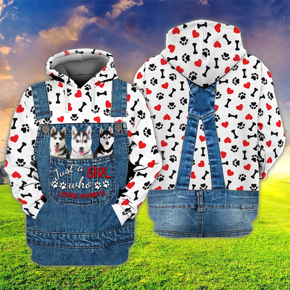 Just A Girl Who Loves Husky Hoodie For Dog Lovers