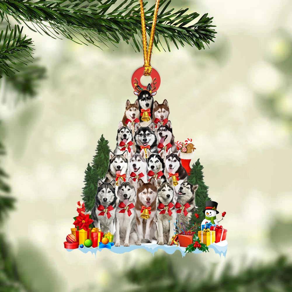 Husky-Dog Christmas Tree Ornament