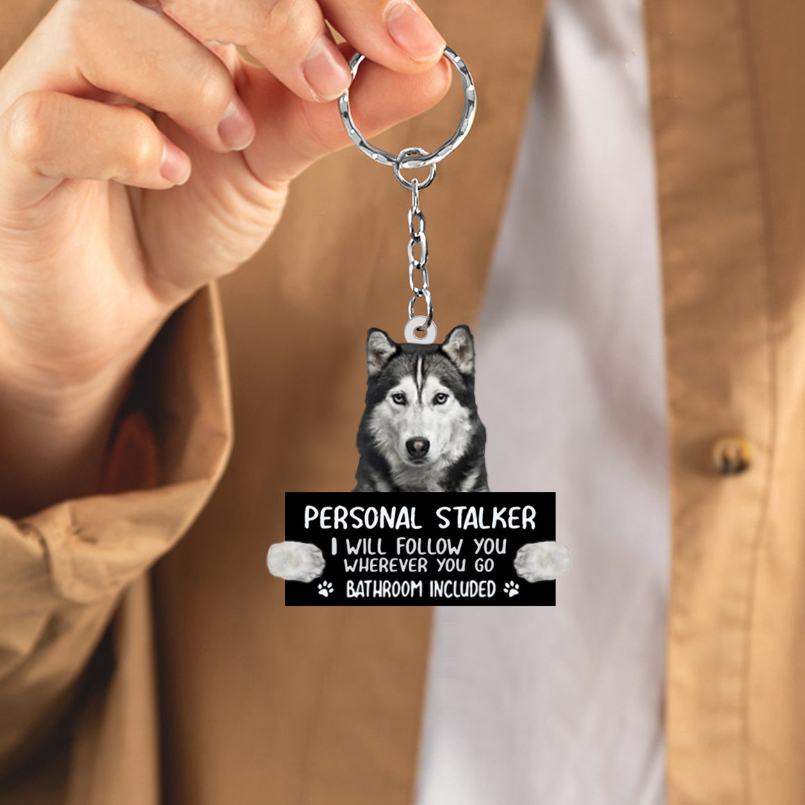 Husky Personal Stalker Acrylic Keychain