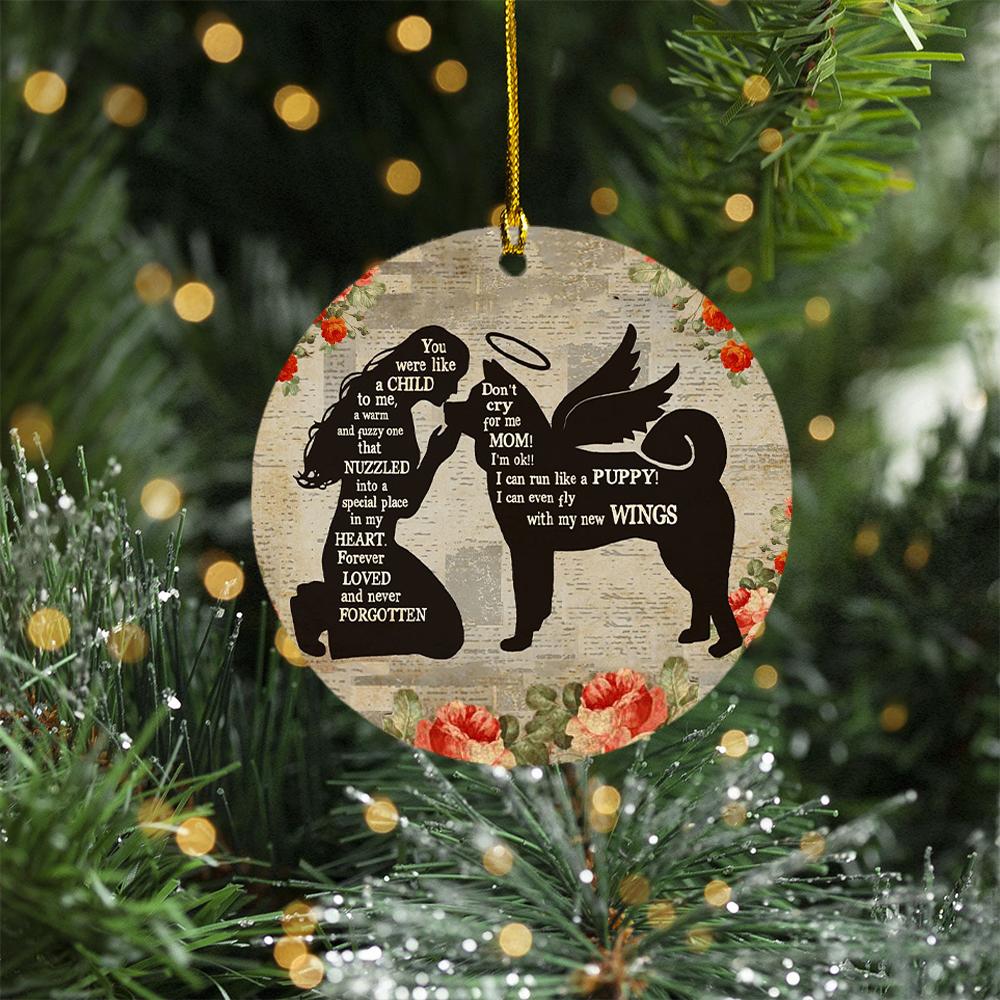 Husky Angel Memorial Ornament