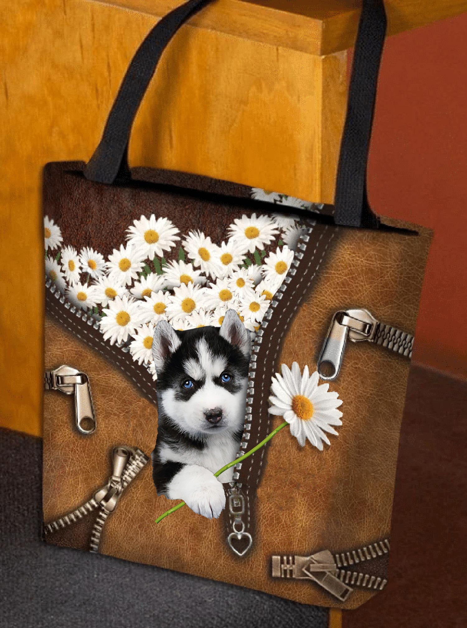 Husky Daisy Women Tote Bag