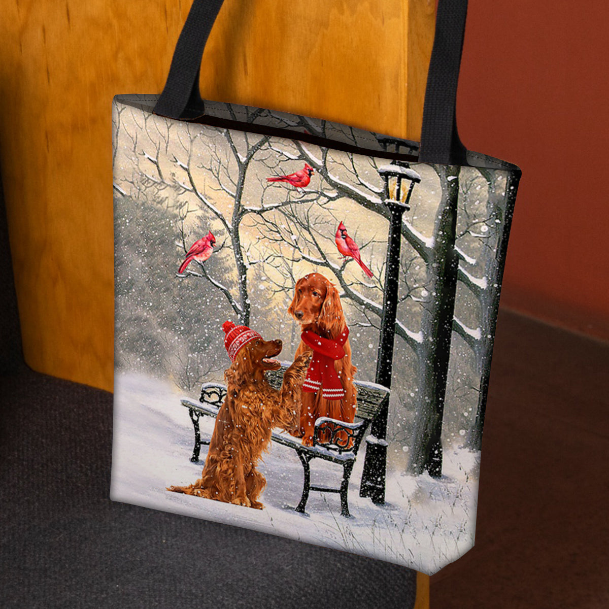 Irish Setter Hello Christmas/Winter/New Year Tote Bag