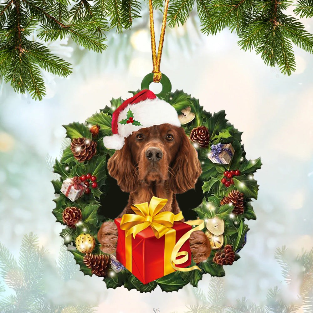 Irish Setter Christmas Gift Hanging Ornament