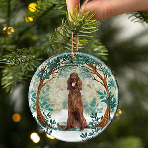 Irish Setter Among Forest Porcelain/Ceramic Ornament