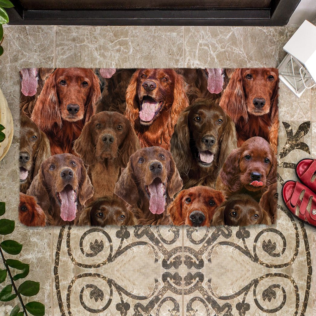 A Bunch Of Irish Setters Doormat