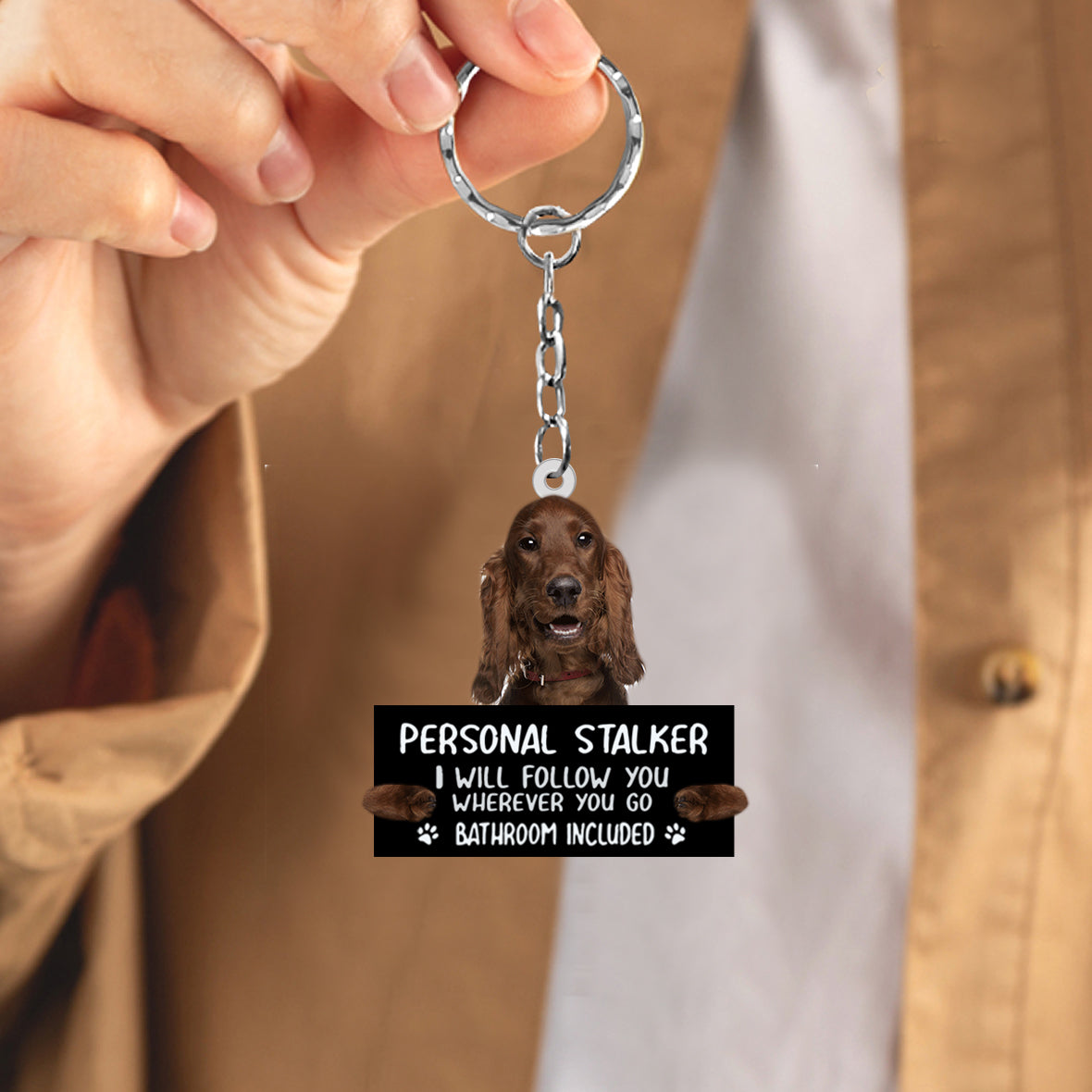 Irish setter Personal Stalker Acrylic Keychain