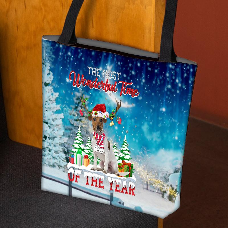 Jack Russell Terrier Christmas Tote Bag