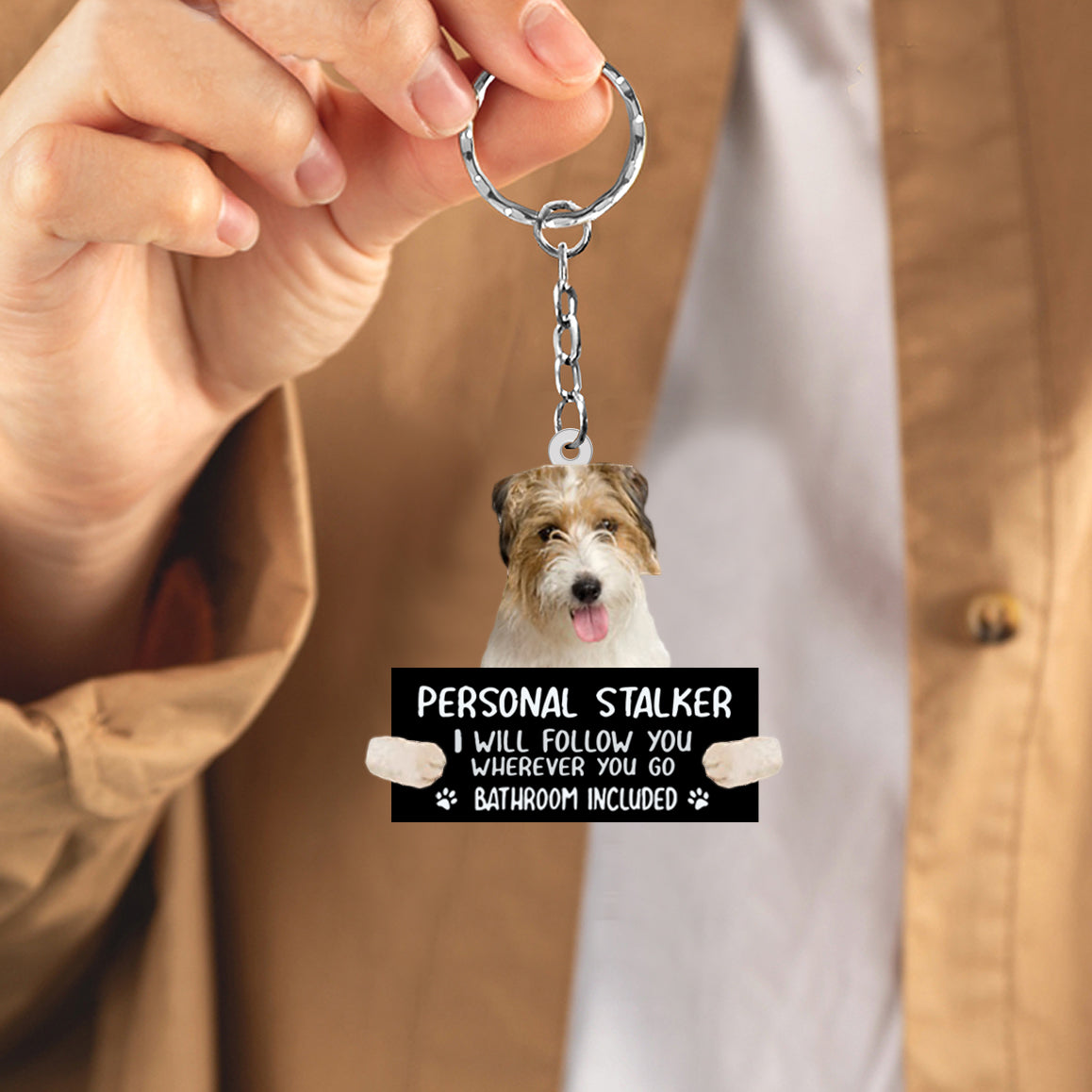 Jack Russell Terrier Personal Stalker Acrylic Keychain