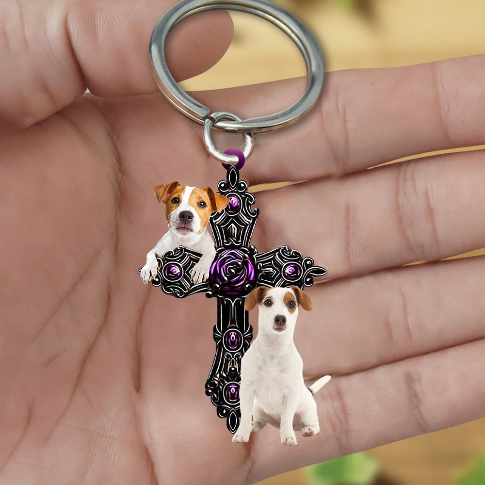 Jack Russell Pray For God Acrylic Keychain