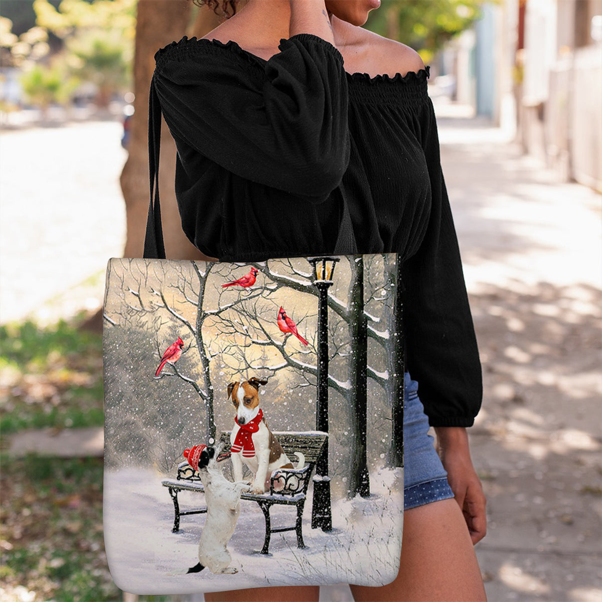 Jack Russell Terrier Hello Christmas/Winter/New Year Tote Bag