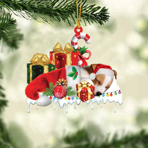Jack Russell Terrier Merry Christmas Hanging Ornament-0211