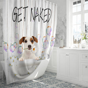 Jack Russell Terrier Get Naked Daisy Shower Curtain
