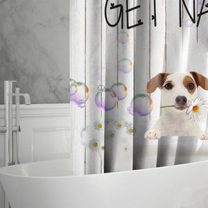 Jack Russell Terrier Get Naked Daisy Shower Curtain