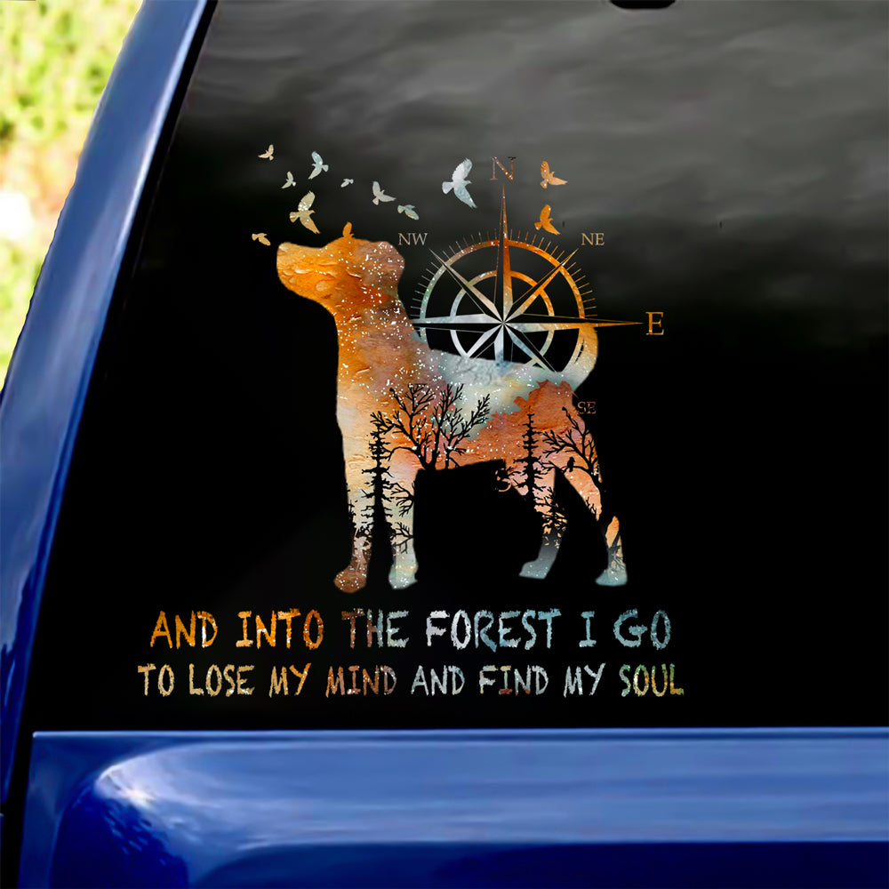 Jack Russell Terrier Into The Forest I Go To Lose My Mind And Find My Soul Car/ Door/ Fridge/ Laptop Sticker V1