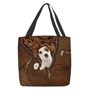 Jack Russell Terrier02 Holding Daisy Tote Bag