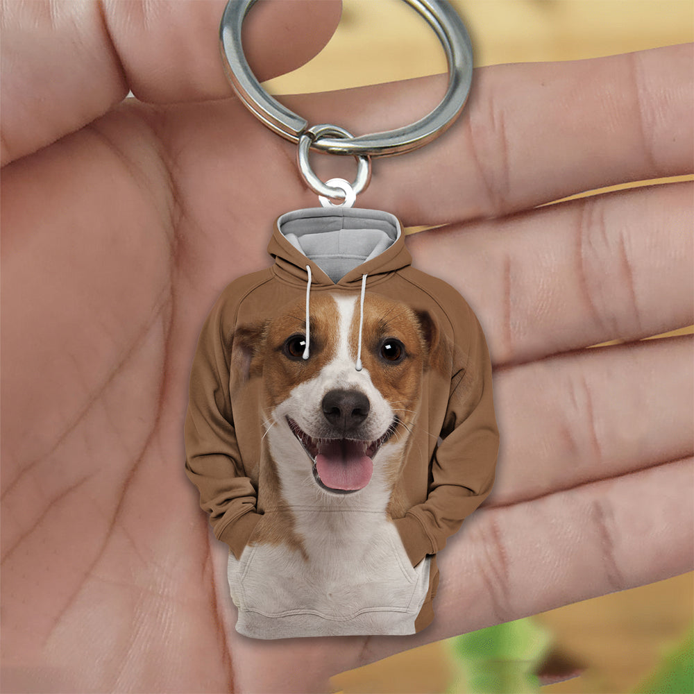 Jack Russell Terrier 3D Graphic Hoodie Acrylic Keychain