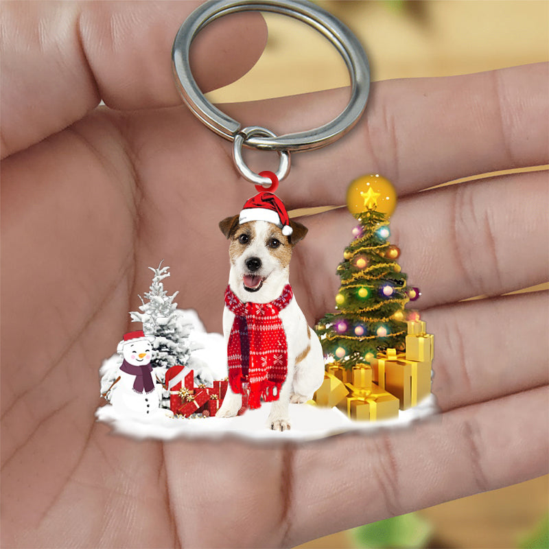 Jack Russell Terrier Early Merry Christma Acrylic Keychain