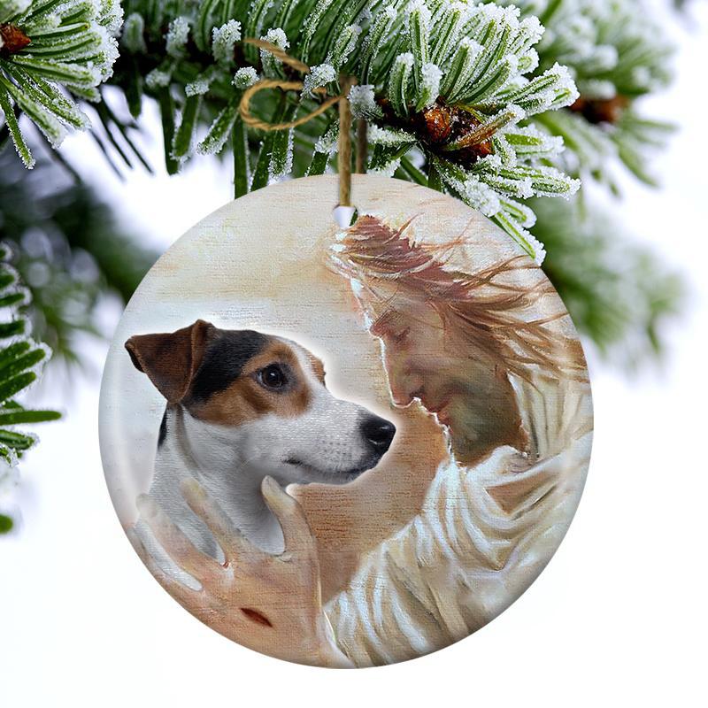 New Release -Jack Russell Terrier 02 With God Porcelain/Ceramic Ornament