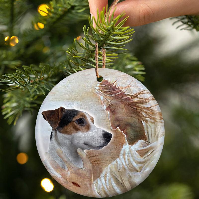 New Release -Jack Russell Terrier 02 With God Porcelain/Ceramic Ornament