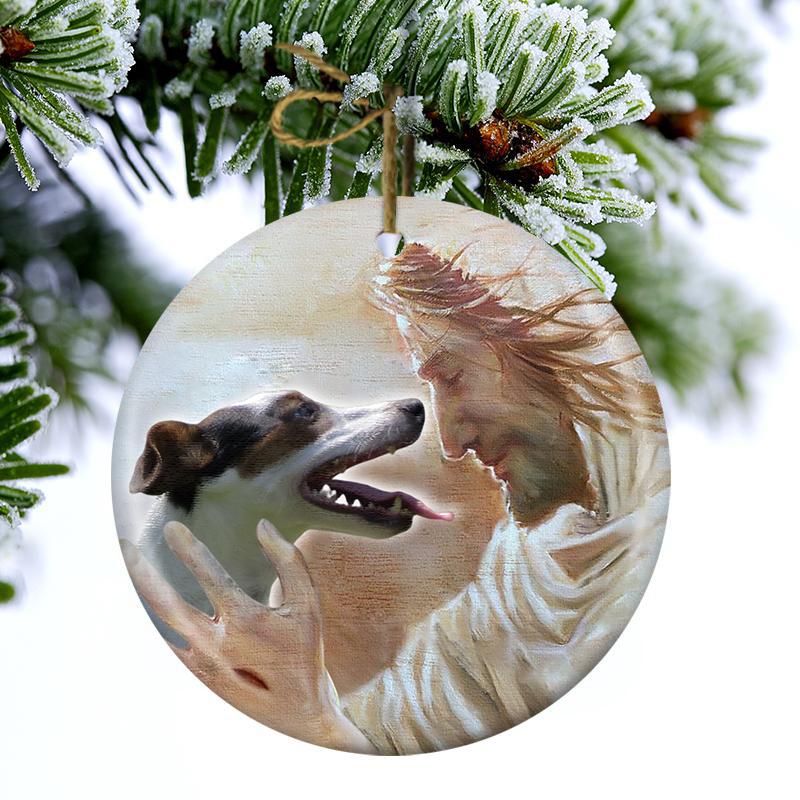 New Release -Jack Russell Terrier With God Porcelain/Ceramic Ornament