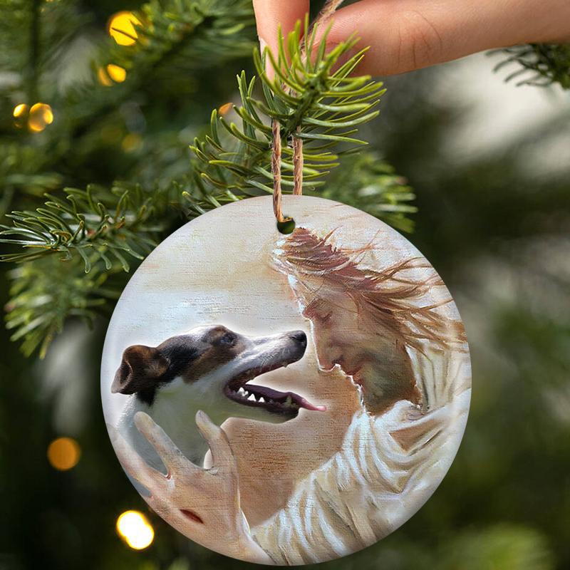 New Release -Jack Russell Terrier With God Porcelain/Ceramic Ornament