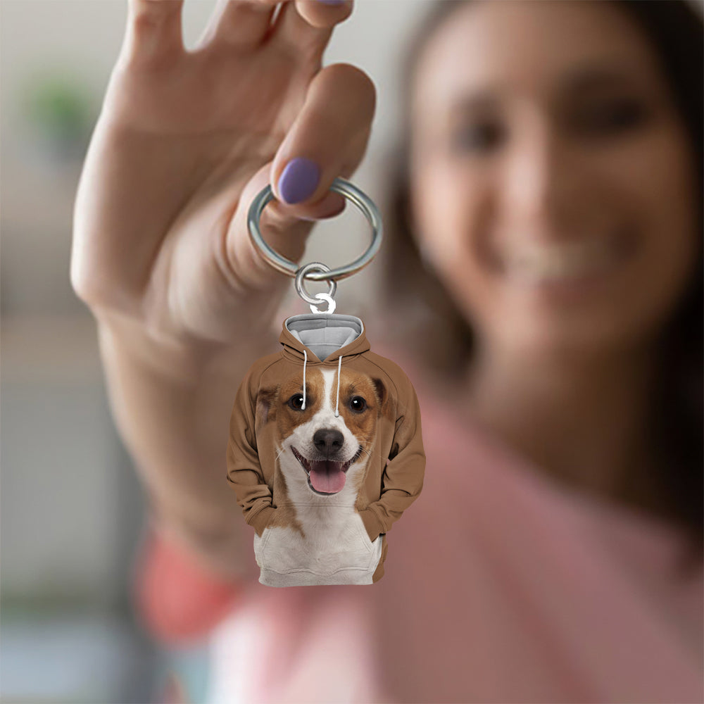Jack Russell Terrier 3D Graphic Hoodie Acrylic Keychain