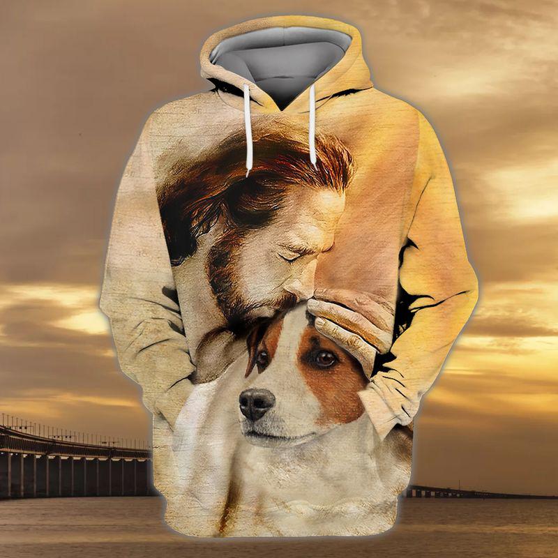 Jack Russell Terrier With God Unisex Hoodie