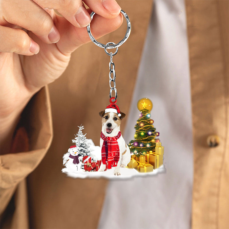 Jack Russell Terrier Early Merry Christma Acrylic Keychain