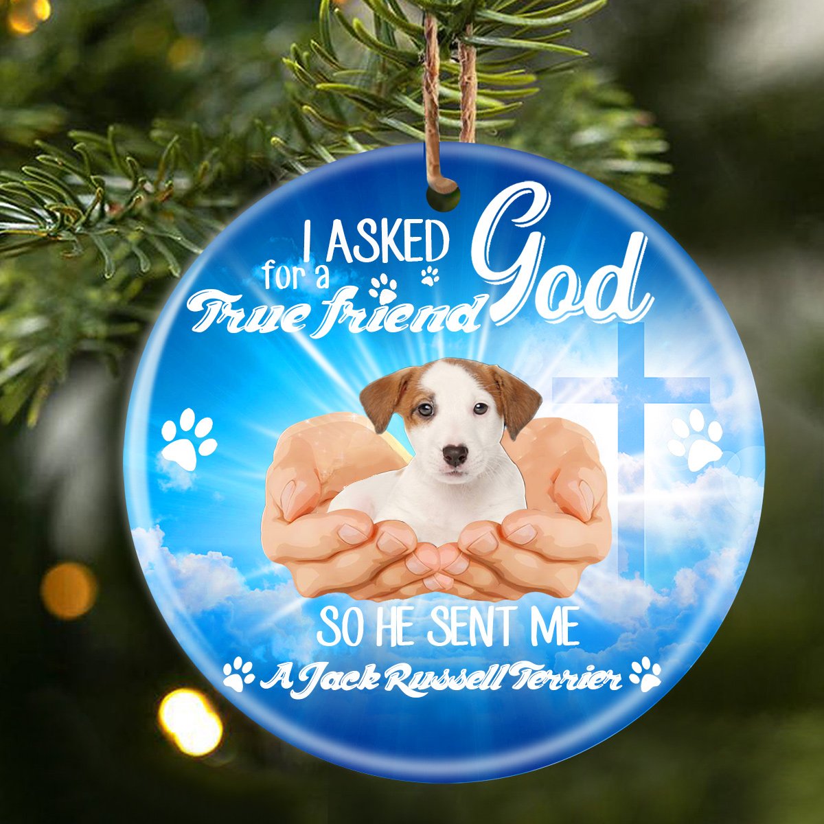 God Send Me A/An Jack Russell Terrier Porcelain/Ceramic Ornament