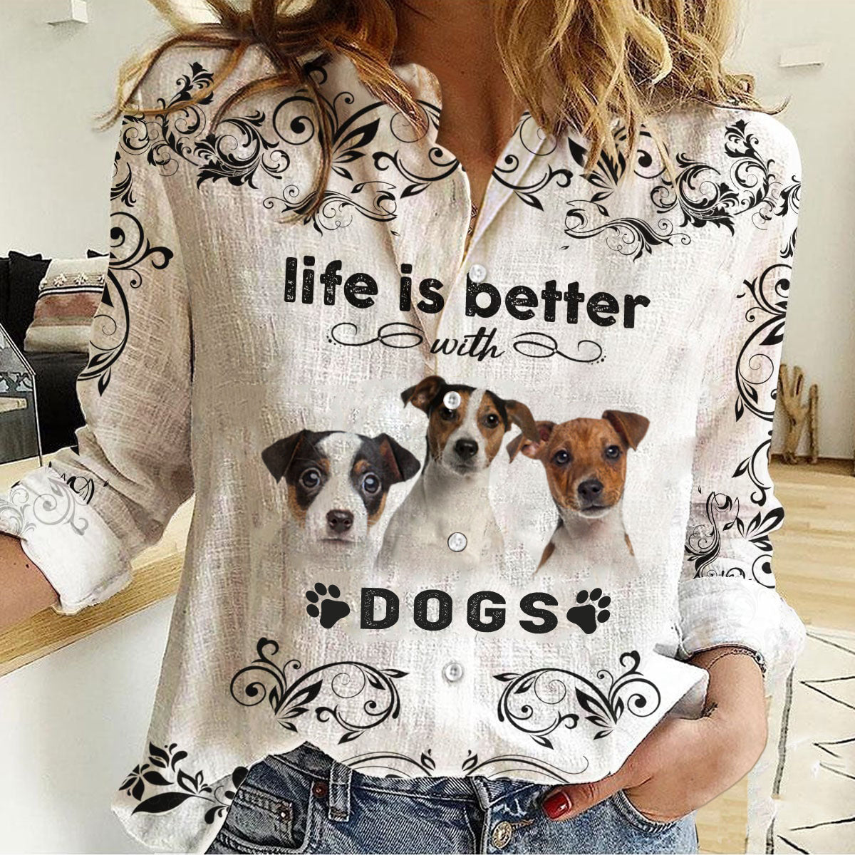 Jack Russell Terrier -Life Is Better With Dogs Women's Long-Sleeve Shirt