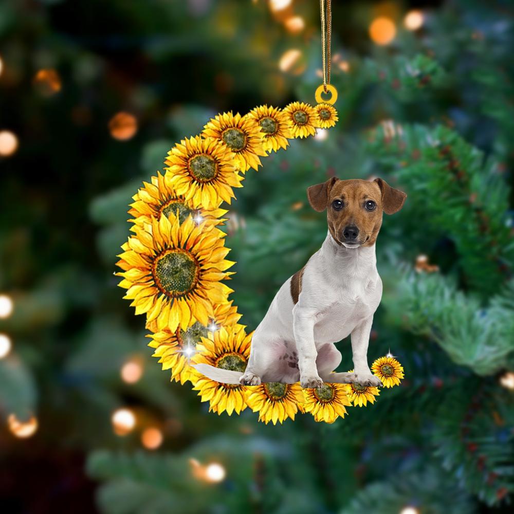 Jack Russell Terrier On Sunflower Moon Ornament