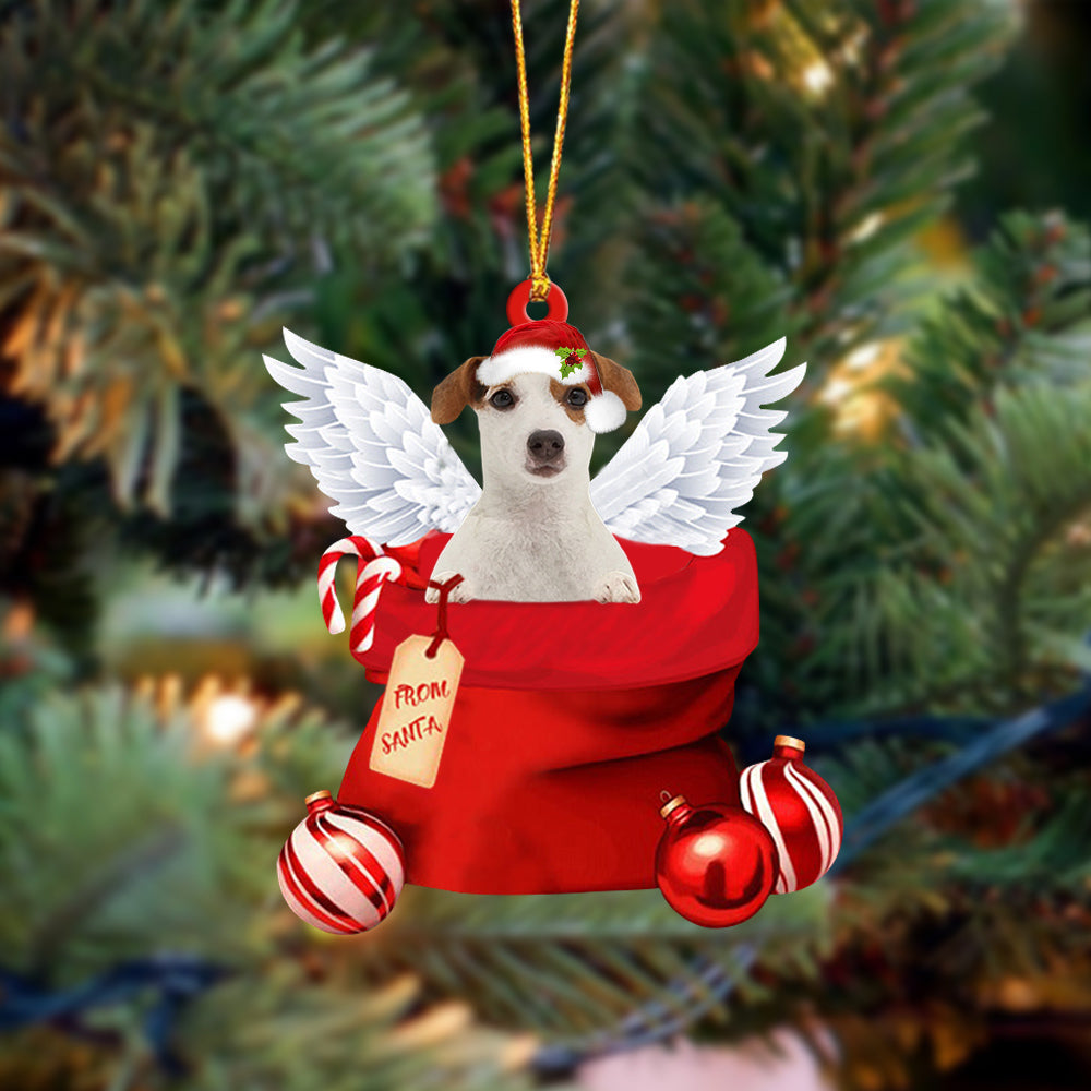 Jack Russell Terrier Angel Gift From Santa Christmas Ornament