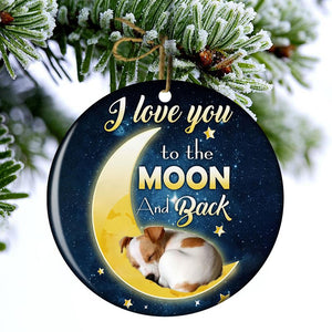Jack Russell Terrier I Love You To The Moon And Back Porcelain/Ceramic Ornament